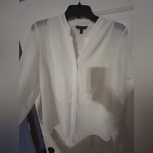 White sheer with tank blouse from Banana Republic